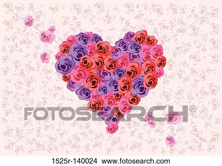 Heart Shaped Roses View Large Illustration Stock Illustration - Heart Shaped Roses. Fotosearch