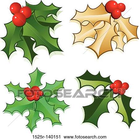 holly and berries View Large Illustration Clip Art - holly and berries. Fotosearch