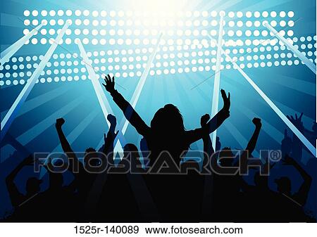 Stock Illustration - Huge Cheering Crowd!. Fotosearch