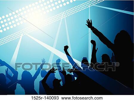 Drawing - Lights and Crowds. Fotosearch