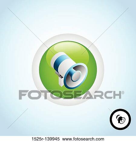 Loudspeaker Button View Large Illustration Stock Illustration - Loudspeaker Button. Fotosearch