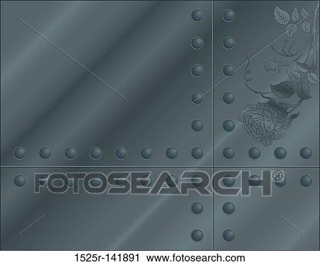 Metall plate with flower View Large Illustration Clip Art - Metall plate with flower. Fotosearch