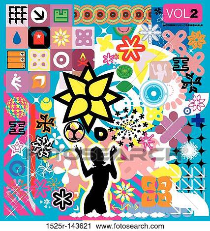 MODERN GRAPHIC ELEMENTS 02 View Large Illustration Clip Art - MODERN GRAPHIC ELEMENTS 02. Fotosearch