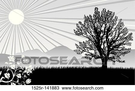 Nature background View Large Illustration Drawing - Nature background. Fotosearch