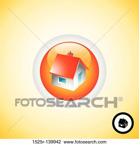 Drawing - New home Button. Fotosearch