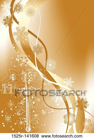 New year's background with clock, vector View Large Illustration Stock Illustration - New year's background with clock, vector. Fotosearch