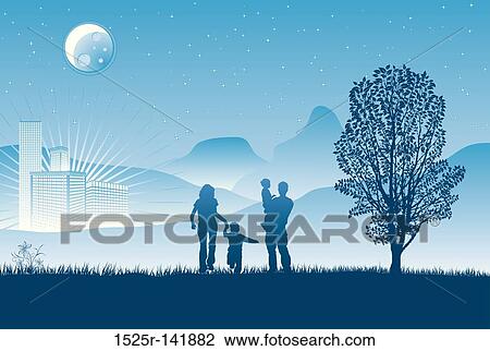 Night urban scene View Large Illustration Drawing - Night urban scene. Fotosearch