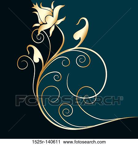 Clip Art - Ornamental floral design, vector. Fotosearch