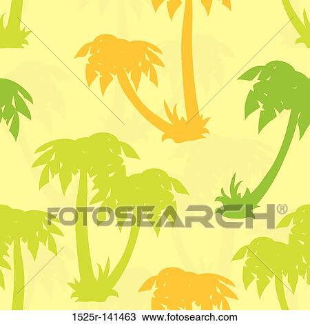 Palms seamless pattern, vector View Large Illustration Drawing - Palms seamless pattern, vector. Fotosearch