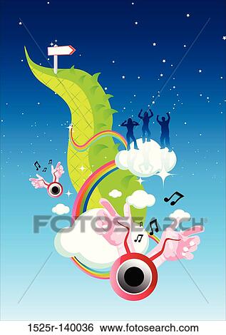 Stock Illustration - Party in the Sky. Fotosearch