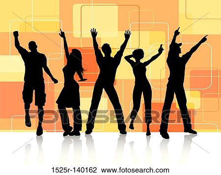 party people View Large Illustration Drawing - party people. Fotosearch