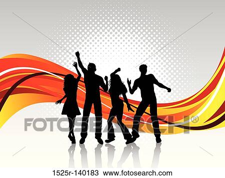 people dancing View Large Illustration Drawing - people dancing. Fotosearch