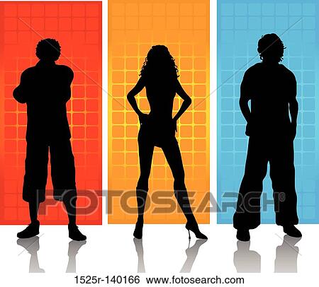 Stock Illustration - people silhouettes. Fotosearch