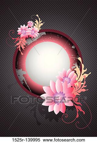 Pink Floral Grunge View Large Illustration Stock Illustration - Pink Floral Grunge. Fotosearch