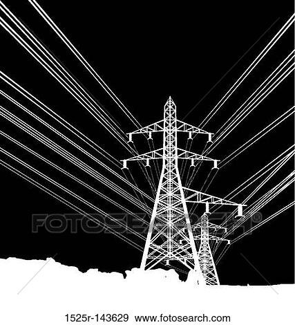 Stock Illustration - Power lines. Fotosearch
