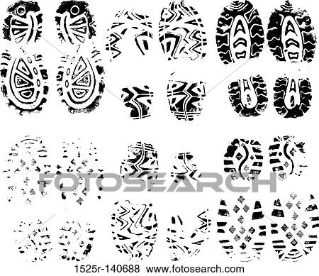 Stock Illustration - Prints of foots of the child, vector. Fotosearch