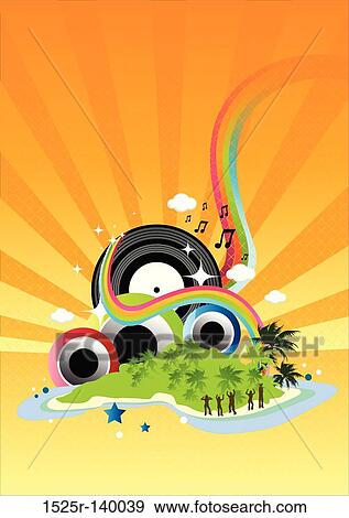 Rainbow Island View Large Illustration Stock Illustration - Rainbow Island. Fotosearch