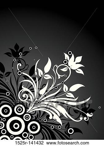 Retro floral background, vector View Large Illustration Drawing - Retro floral background, vector. Fotosearch