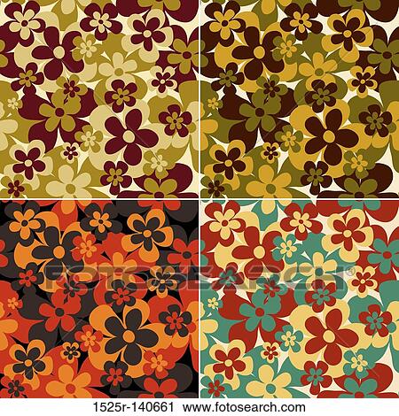 Retro floral pattern, seamless, vector View Large Illustration Clip Art - Retro floral pattern, seamless, vector. Fotosearch