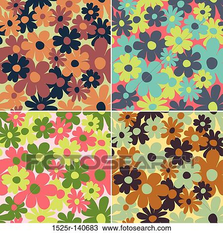 Retro floral pattern, seamless, vector View Large Illustration Drawing - Retro floral pattern, seamless, vector. Fotosearch
