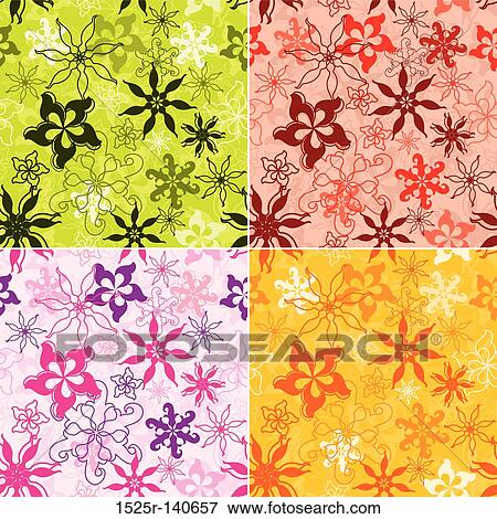 Retro floral pattern, seamless, vector View Large Illustration Stock Illustration - Retro floral pattern, seamless, vector. Fotosearch