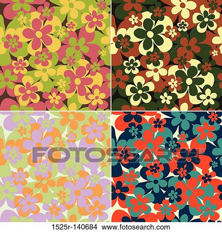 Retro floral pattern, seamless, vector View Large Illustration Stock Illustration - Retro floral pattern, seamless, vector. Fotosearch