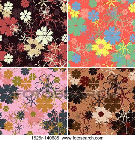 Retro floral pattern, seamless, vector View Large Illustration Stock Illustration - Retro floral pattern, seamless, vector. Fotosearch