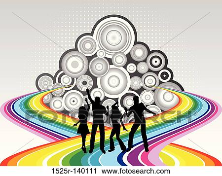 retro party View Large Illustration Clip Art - retro party. Fotosearch