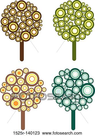 retro trees View Large Illustration Drawing - retro trees. Fotosearch