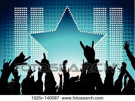 Rock Star Crowd View Large Illustration Stock Illustration - Rock Star Crowd. Fotosearch