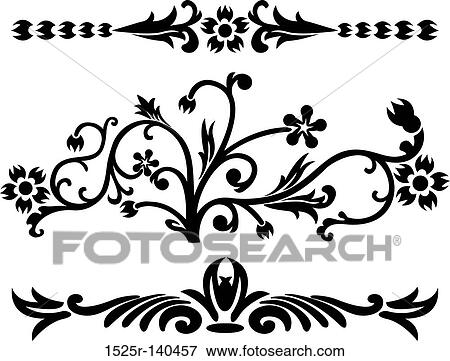 Stock Illustration - Scroll, cartouche, decor, vector illustration. Fotosearch