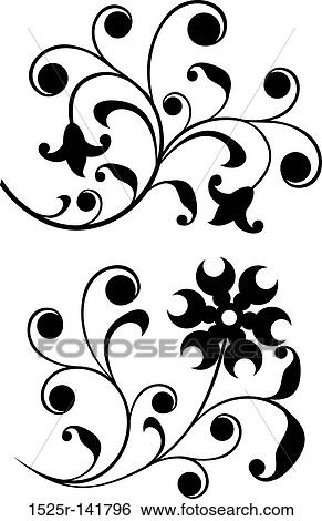 Stock Illustration - Scroll, ornament. Fotosearch