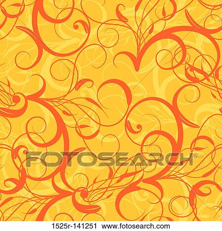 Clip Art - Seamless floral pattern, vector. Fotosearch