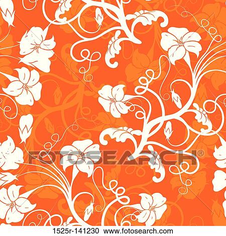Clipart - Seamless floral pattern, vector. Fotosearch