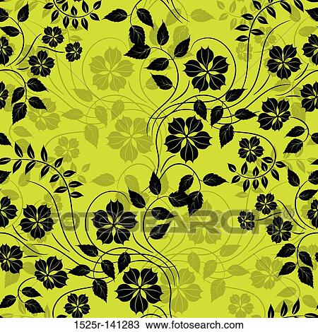 Drawing - Seamless floral pattern, vector. Fotosearch