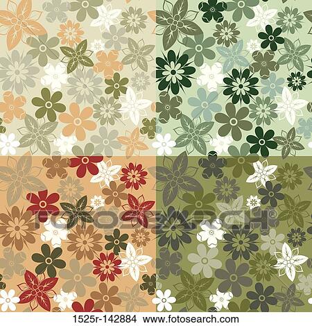 Seamless flower pattern View Large Illustration Stock Illustration - Seamless flower pattern. Fotosearch