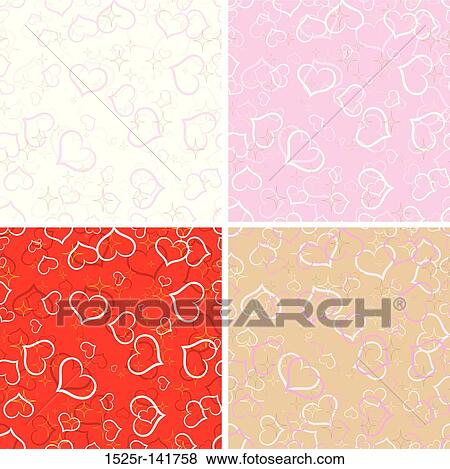 Seamless hearts pattern, vector View Large Illustration Stock Illustration - Seamless hearts pattern, vector. Fotosearch