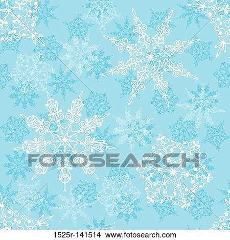 Stock Illustration - Seamless snowflakes pattern, vector. Fotosearch