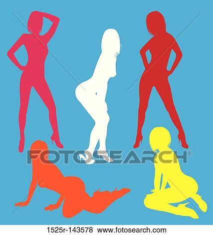 Sexy silhouette collection 01 View Large Illustration Stock Illustration - Sexy silhouette collection 01. Fotosearch