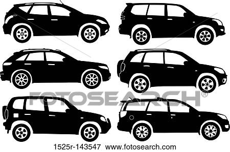 Silhouette cars, vector View Large Illustration Stock Illustration - Silhouette cars, vector. Fotosearch