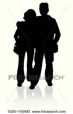 Silhouette happy young family View Large Illustration Drawing - Silhouette happy young family. Fotosearch