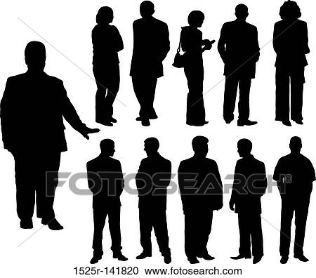 Silhouettes man and women, vector View Large Illustration Clipart - Silhouettes man and women, vector. Fotosearch