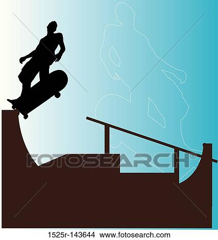 Stock Illustration - skater backside grind. Fotosearch