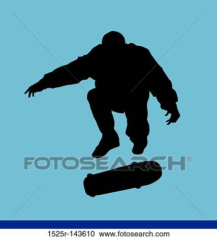 skater kick flip View Large Illustration Clipart - skater kick flip. Fotosearch