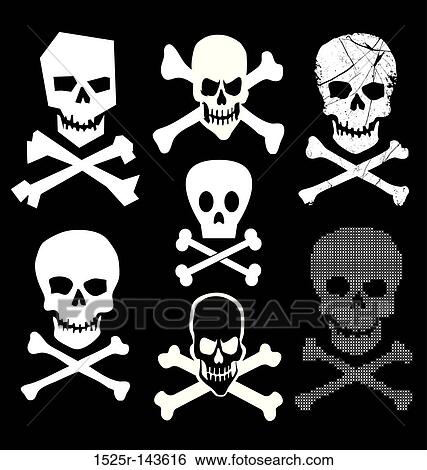 Skull & Cross bones versions View Large Illustration Stock Illustration - Skull & Cross bones versions. Fotosearch