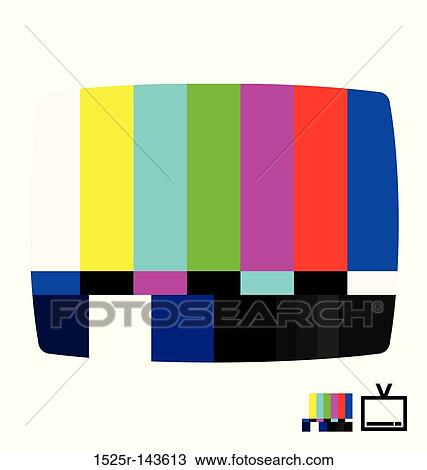 Drawing - SMPTE color bars. Fotosearch