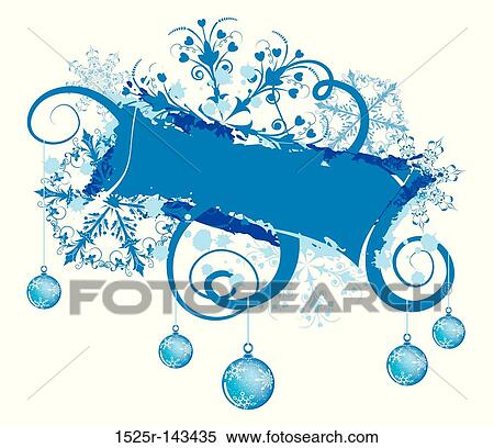 Stock Illustration - Snowflake grunge frame, vector. Fotosearch