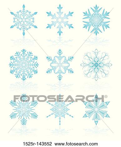 Drawing - Snowflakes. Fotosearch