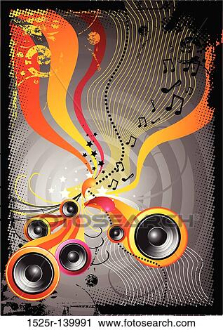 Speaker Explosion! View Large Illustration Clip Art - Speaker Explosion!. Fotosearch