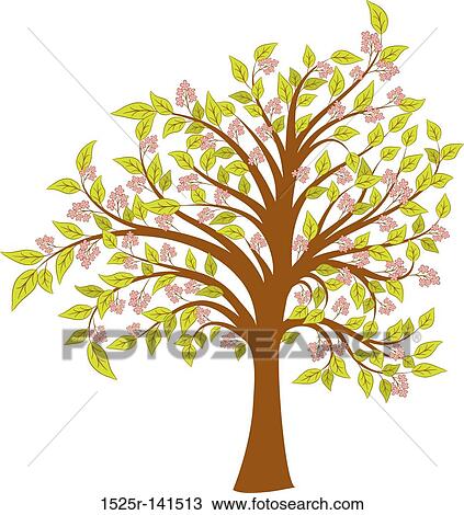 Spring blossoming tree, vector View Large Illustration Drawing - Spring blossoming tree, vector. Fotosearch
